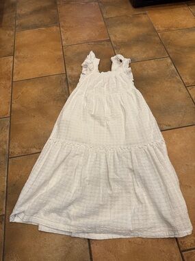 Mustard Seed White Textured Smocked Top